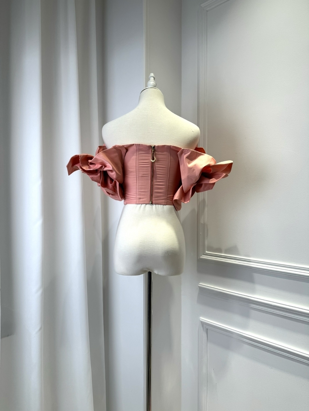 Aje Etta Off-the-shoulder Floral-appliquéd Taffeta Crop Top - Picture 9 of 12
